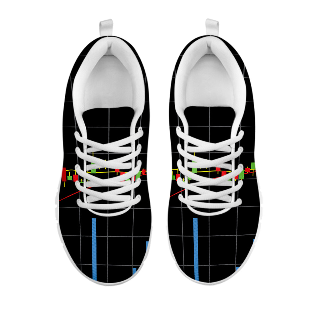 Candlestick Stock Graph Chart Print White Sneakers