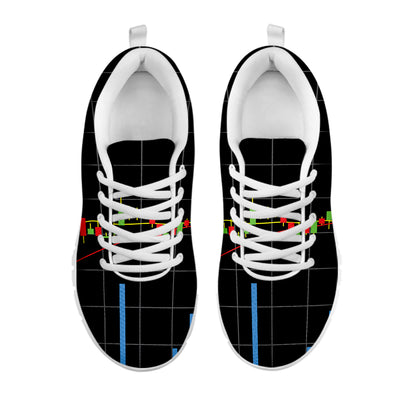 Candlestick Stock Graph Chart Print White Sneakers