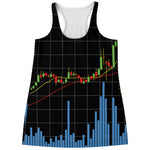 Candlestick Stock Graph Chart Print Women's Racerback Tank Top