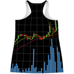 Candlestick Stock Graph Chart Print Women's Racerback Tank Top