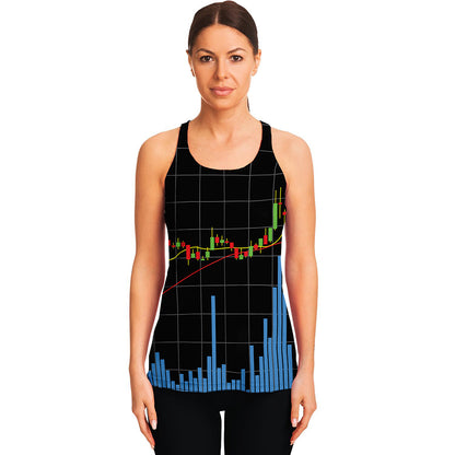 Candlestick Stock Graph Chart Print Women's Racerback Tank Top