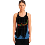 Candlestick Stock Graph Chart Print Women's Racerback Tank Top