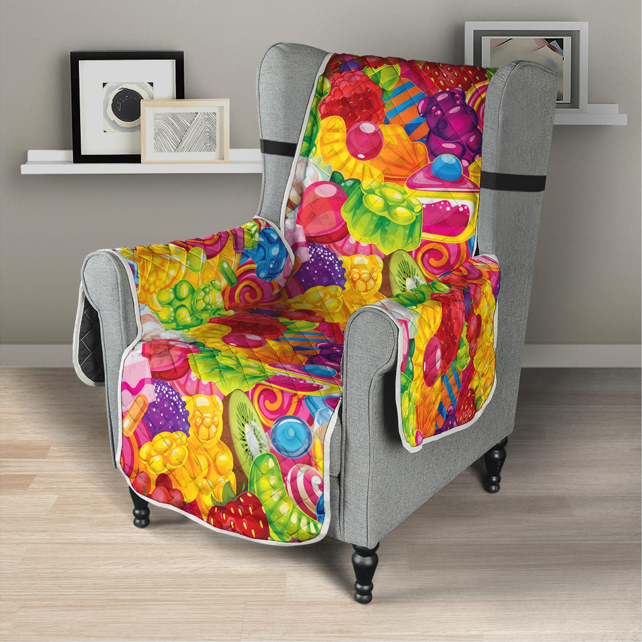 Candy And Jelly Pattern Print Armchair Protector