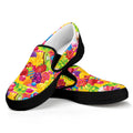 Candy And Jelly Pattern Print Black Slip On Sneakers