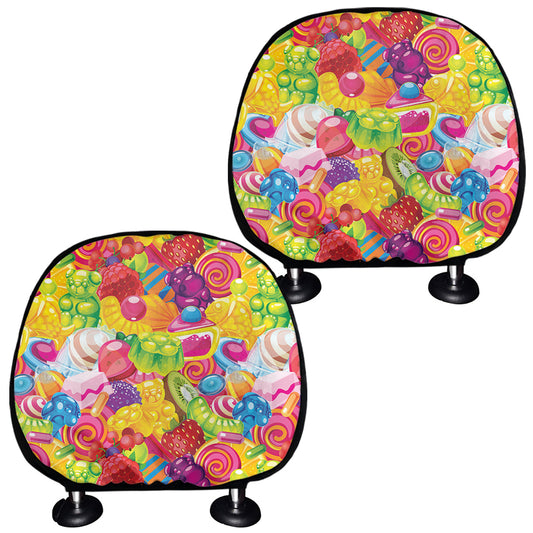 Candy And Jelly Pattern Print Car Headrest Covers