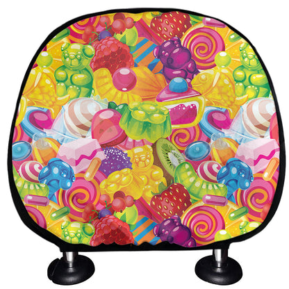 Candy And Jelly Pattern Print Car Headrest Covers