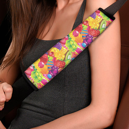 Candy And Jelly Pattern Print Car Seat Belt Covers
