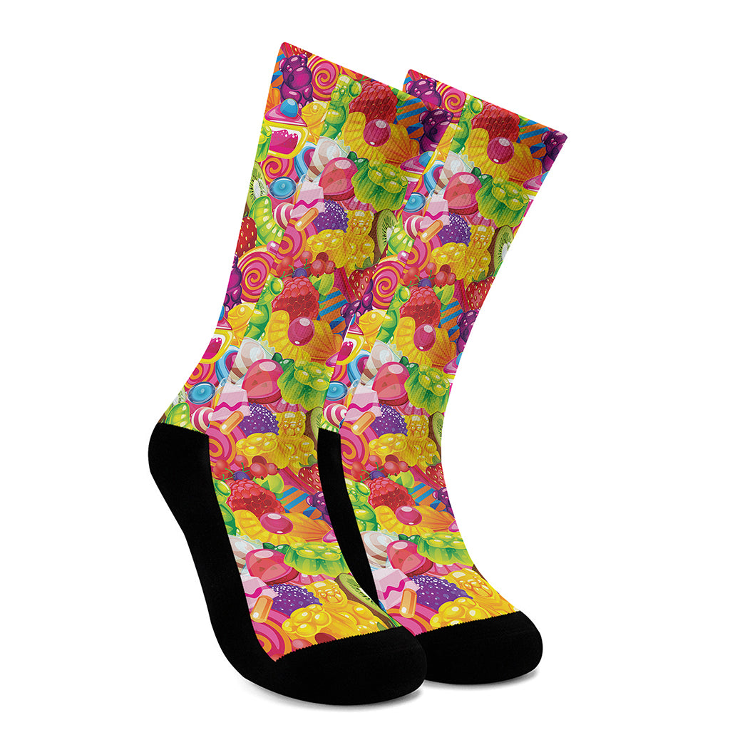 Candy And Jelly Pattern Print Crew Socks