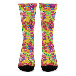 Candy And Jelly Pattern Print Crew Socks