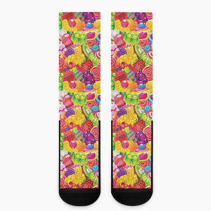 Candy And Jelly Pattern Print Crew Socks