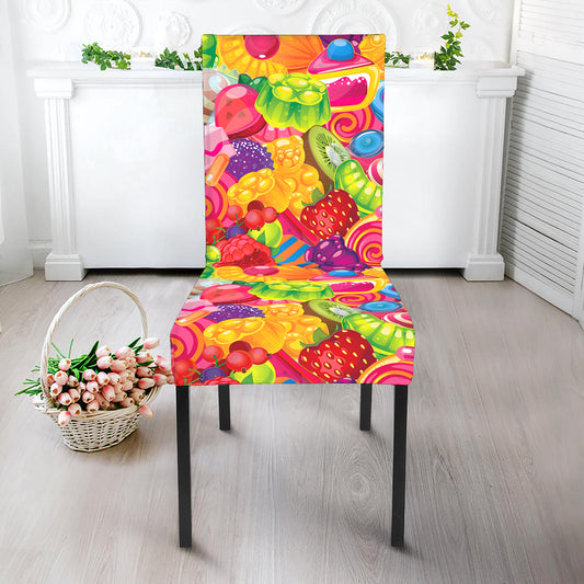 Candy And Jelly Pattern Print Dining Chair Slipcover