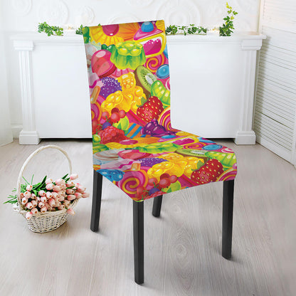 Candy And Jelly Pattern Print Dining Chair Slipcover
