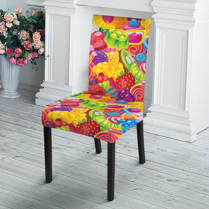 Candy And Jelly Pattern Print Dining Chair Slipcover