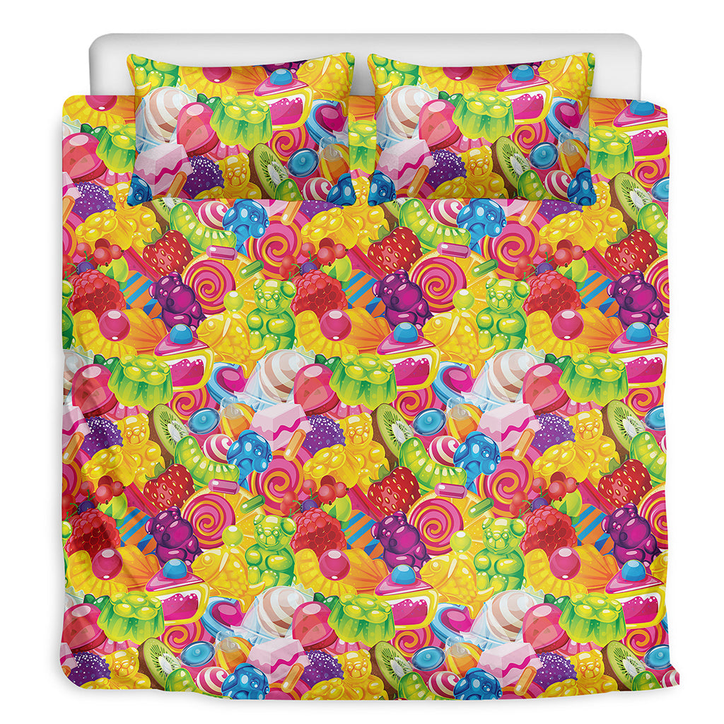 Candy And Jelly Pattern Print Duvet Cover Bedding Set