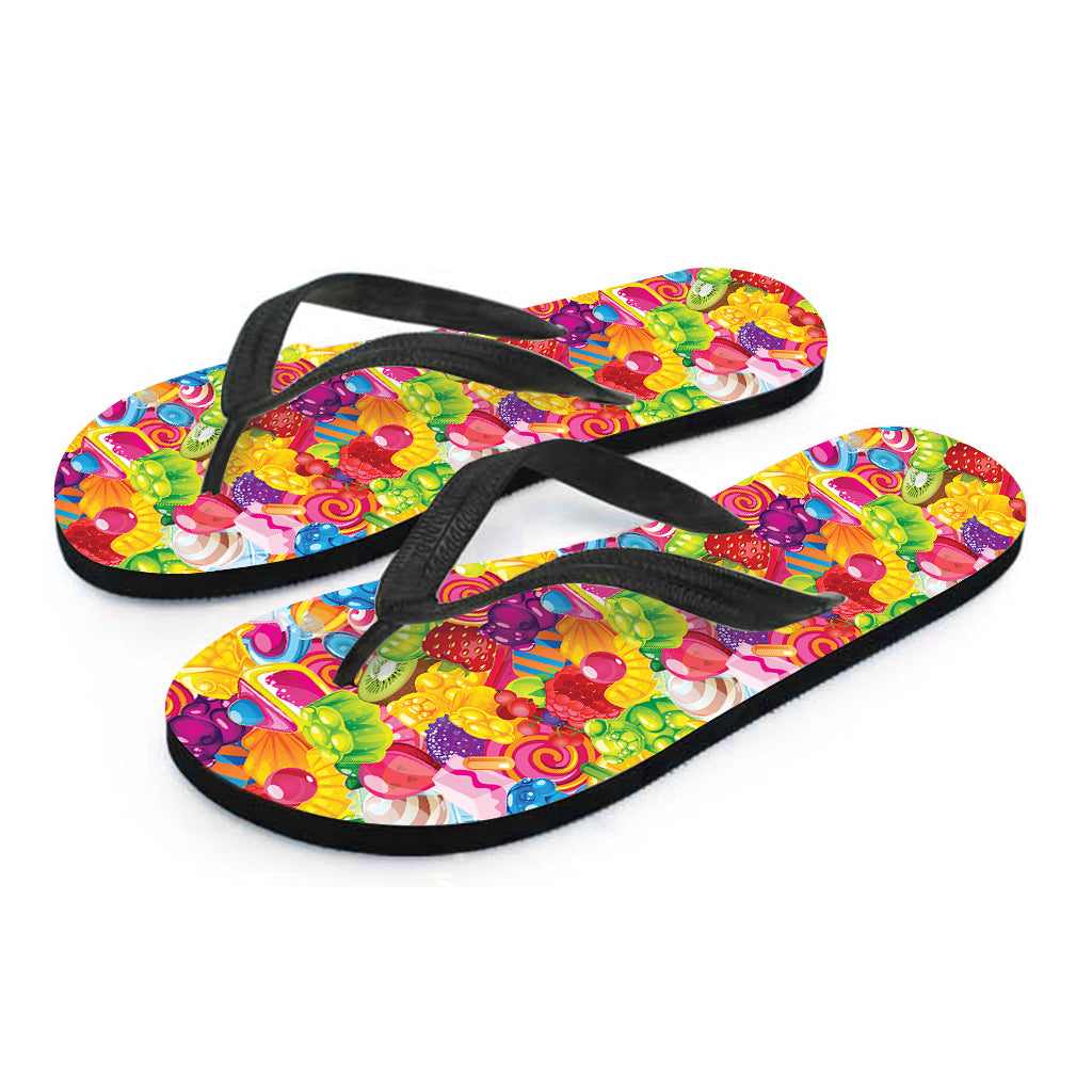Candy And Jelly Pattern Print Flip Flops