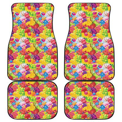 Candy And Jelly Pattern Print Front and Back Car Floor Mats