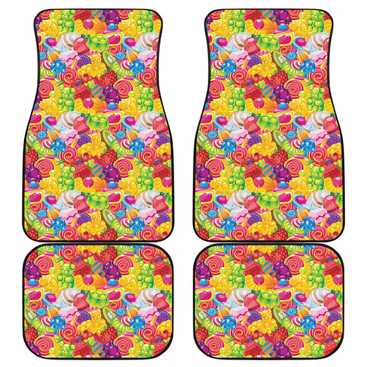 Candy And Jelly Pattern Print Front and Back Car Floor Mats