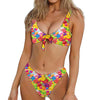 Candy And Jelly Pattern Print Front Bow Tie Bikini