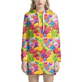 Candy And Jelly Pattern Print Pullover Hoodie Dress