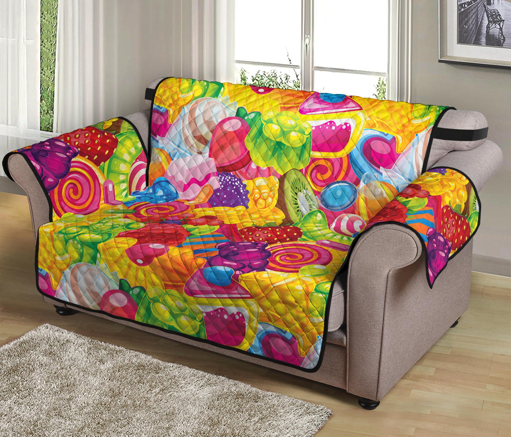 Candy And Jelly Pattern Print Loveseat Protector