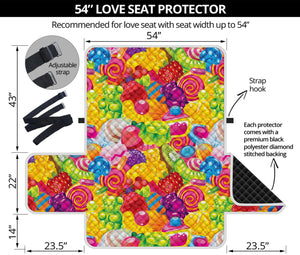 Candy And Jelly Pattern Print Loveseat Protector