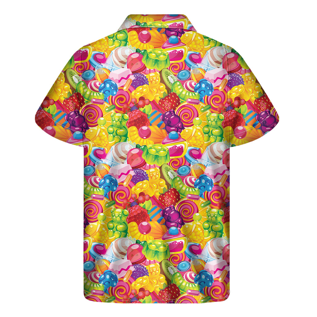 Candy And Jelly Pattern Print Men's Short Sleeve Shirt