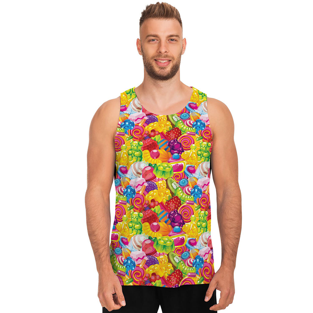 Candy And Jelly Pattern Print Men's Tank Top