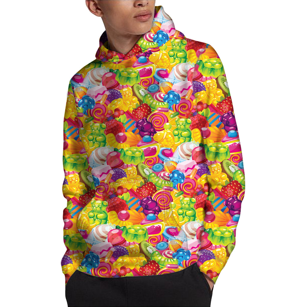 Candy And Jelly Pattern Print Pullover Hoodie