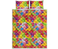 Candy And Jelly Pattern Print Quilt Bed Set