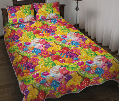 Candy And Jelly Pattern Print Quilt Bed Set