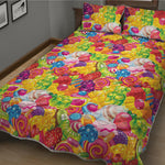 Candy And Jelly Pattern Print Quilt Bed Set