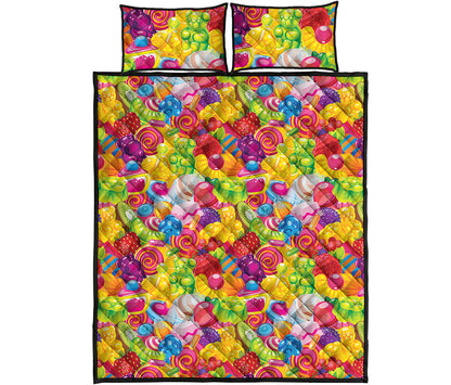 Candy And Jelly Pattern Print Quilt Bed Set