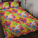 Candy And Jelly Pattern Print Quilt Bed Set