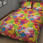 Candy And Jelly Pattern Print Quilt Bed Set