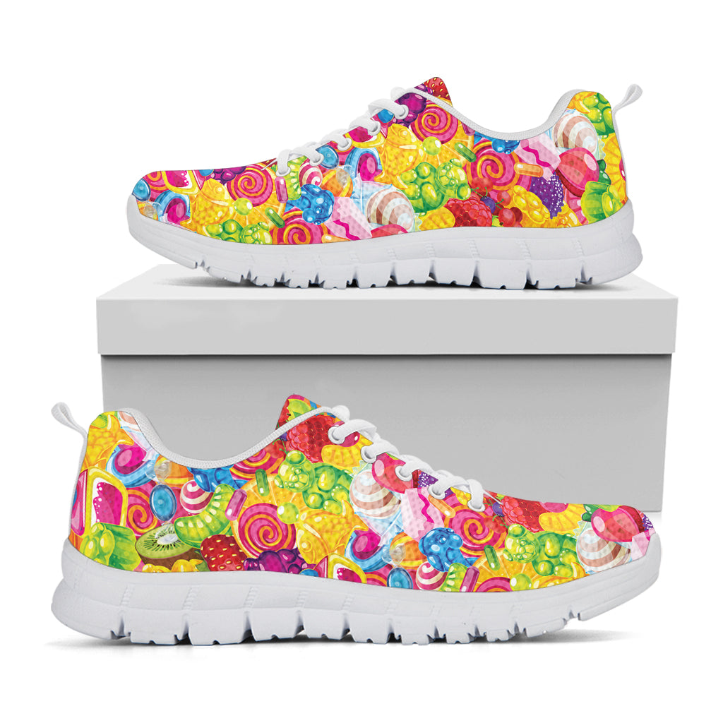 Candy And Jelly Pattern Print White Sneakers