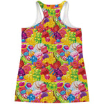 Candy And Jelly Pattern Print Women's Racerback Tank Top