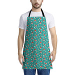 Candy And Santa Claus Hat Pattern Print Apron