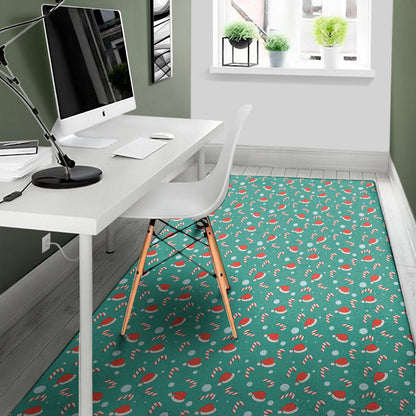 Candy And Santa Claus Hat Pattern Print Area Rug