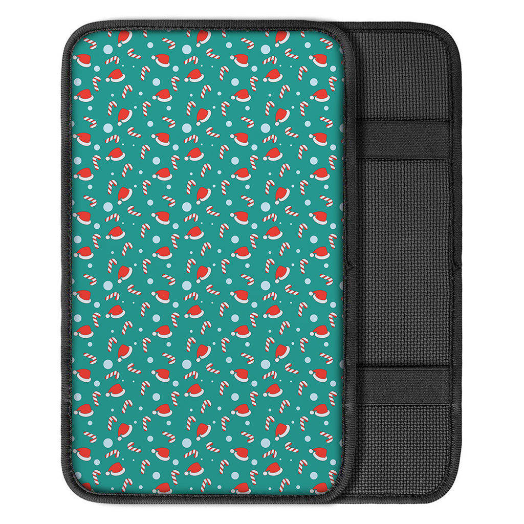 Candy And Santa Claus Hat Pattern Print Car Center Console Cover