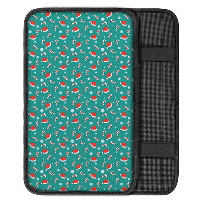 Candy And Santa Claus Hat Pattern Print Car Center Console Cover