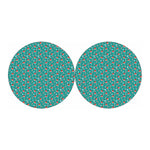 Candy And Santa Claus Hat Pattern Print Car Coasters