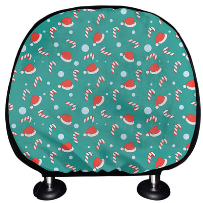 Candy And Santa Claus Hat Pattern Print Car Headrest Covers