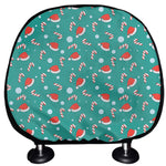 Candy And Santa Claus Hat Pattern Print Car Headrest Covers