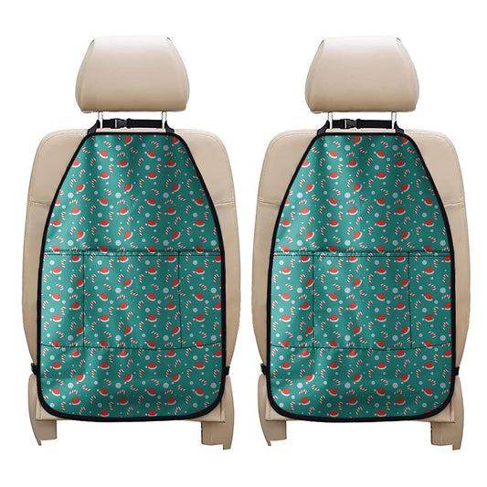 Candy And Santa Claus Hat Pattern Print Car Seat Organizers