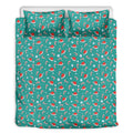 Candy And Santa Claus Hat Pattern Print Duvet Cover Bedding Set