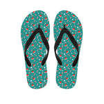 Candy And Santa Claus Hat Pattern Print Flip Flops