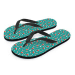 Candy And Santa Claus Hat Pattern Print Flip Flops