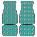 Candy And Santa Claus Hat Pattern Print Front and Back Car Floor Mats