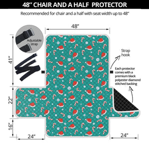 Candy And Santa Claus Hat Pattern Print Half Sofa Protector