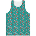Candy And Santa Claus Hat Pattern Print Men's Tank Top